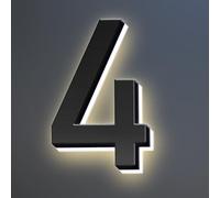 Elegantes Números de Casa Con Iluminación LED Retroiluminada 6 Pulgadas Mejoran Su Atractivo Exterior Números de Dirección Iluminados Modernos Para Letreros Dirección de Casa Metal Exterior