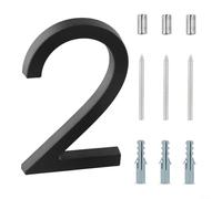 Elegantes números de casa flotantes de acero inoxidable cepillado de 5 y 6 pulgadas, diseño digital para una fácil visibilidad (2)