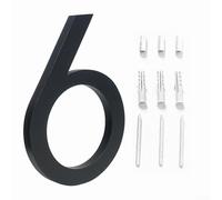 Elegantes números de casa flotantes de acero inoxidable cepillado de 5 y 6 pulgadas, diseño digital para una fácil visibilidad (6)