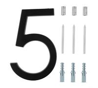 Elegantes números de casa flotantes de acero inoxidable cepillado de 5 y 6 pulgadas, diseño digital para una fácil visibilidad (5)