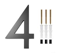Elegantes números de casa negros para uso en exteriores, 12,7 cm, construcción de ABS resistente (4)