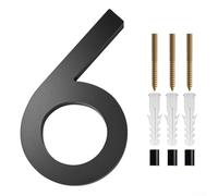 Elegantes números de casa negros para uso en exteriores, 5 pulgadas, construcción de ABS resistente (6)