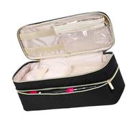 Elegantes organizadores de almacenamiento para secador de pelo, cepillos y peinadores, solución innovadora para mujer, estuche de poliéster con compartimentos