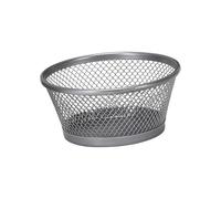 Elegantes organizadores de escritorio redondos de metal para clips de papel, chinchetas pequeñas, suministros de oficina con diseño de parte superior abierta, base antideslizante, organizadores