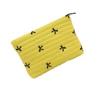 Elegantes organizadores de maquillaje con lazo, prácticas bolsas de almacenamiento para viajeros y amantes de la belleza, bolsas impermeables, Amarillo, Talla única