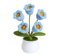 Elegantes orquídeas de campana tejidas en un juego de cinco para un mayor atractivo estético en casa u oficina (Blueland 5 cabezas)