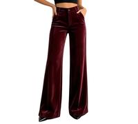 Elegantes Pantalones Anchos de Terciopelo de Talle Alto para un Look Casual | Vaqueros Cortos Mujer Tallas Grandes 2026 Vaqueras Forro Cortas Pesqueros Del Leopardo Cool 100 Amplia Caidos