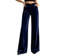Elegantes Pantalones Anchos de Terciopelo de Talle Alto para un Look Casual | Vaqueros Cortos Mujer Tallas Grandes 2026 Vaqueras Forro Cortas Pesqueros Del Leopardo Cool 100 Amplia Caidos