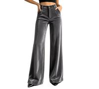 Elegantes Pantalones Anchos de Terciopelo de Talle Alto para un Look Casual | Vaqueros Cortos Mujer Tallas Grandes 2026 Vaqueras Forro Cortas Pesqueros Del Leopardo Cool 100 Amplia Caidos
