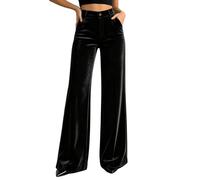 Elegantes Pantalones Anchos de Terciopelo de Talle Alto para un Look Casual | Vaqueros Cortos Mujer Tallas Grandes 2026 Vaqueras Forro Cortas Pesqueros Del Leopardo Cool 100 Amplia Caidos