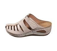 Elegantes Pantuflas de Mujer para una relajación Informal. Diseño de Punta Abierta con tacón de cuña para Comodidad en Verano y un Estilo fácil de Poner. Deportivas Negras Antideslizantes