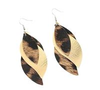 Elegantes pendientes colgantes con estampado de leopardo, ligeros, de piel sintética, en forma de S, accesorios para orejas femeninas, joyería para uso casual, aretes de diseño único