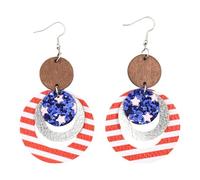 Elegantes pendientes de aro con lentejuelas, estructura de piel patriótica, perfecto para celebraciones y declaraciones de fiesta