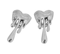 Elegantes pendientes de fusión de corazón adornado para mujeres que buscan joyas de orejas únicas de oro/plata corazón, フリーサイズ