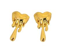 Elegantes pendientes de fusión de corazón adornado para mujeres que buscan joyas de orejas únicas de oro/plata corazón, フリーサイズ