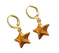 Elegantes pendientes de gota de estrellas de mar para fiesta, joyería de moda, textura de cobre, adecuados para mujeres y adolescentes, aretes colgantes de moda, talla única, como se describe, como se
