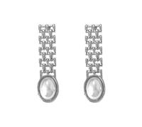 Elegantes pendientes de perlas con detalles, cómodos aretes adecuados para añadir encanto a varios atuendos y eventos sociales