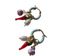 Elegantes pendientes de perlas en forma de chile con acabado en tono dorado, materiales de aleación que ofrecen un uso prolongado y elegantes aretes