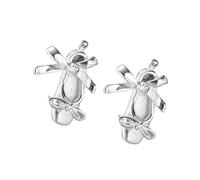 Elegantes pendientes de zapatos de ballet de plata, hermosos aretes de zapatos de ballet para mejorar los atuendos cotidianos y formales