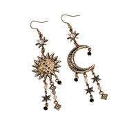 Elegantes Pendientes Llamativos de Estrellas y Lunas de para Uso Diario o Fiesta Accesorio de Borlas Largas para Casual o Fiesta Pendientes de Estrellas y Lunas de