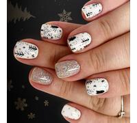 Elegantes pezuñas cuadradas fraudulentas con brillo plateado brillante persisten cortas permanentes para instancias nocturnas, plan cuadrado corto fraudulento centelleado