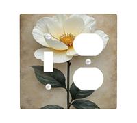 Elegantes placas de cubierta para interruptor de luz floral, diseño de peonía crema para decoración del hogar, placas de pared termoplásticas, tamaño estándar dúplex