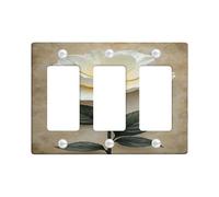Elegantes placas de cubierta para interruptor de luz floral, diseño de peonía crema para decoración del hogar, placas de pared termoplásticas, tamaño estándar de 3 bandas