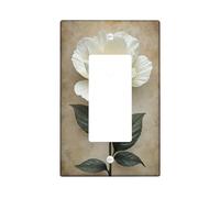 Elegantes placas de cubierta para interruptor de luz floral, diseño de peonía crema para decoración del hogar, placas de pared termoplásticas, tamaño estándar individual basculante