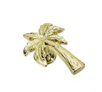 Elegantes pomos de gabinete con forma de palma de coco hechos de aleación de zinc de aleación de metal para decoración y uso de muebles (dorado)