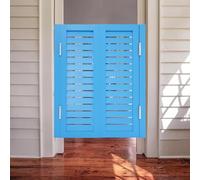 Elegantes puertas batientes de madera maciza for cafetería: puertas duraderas de media cintura for bar, cocina y pasillo(Light Blue,120x90cm)