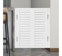 Elegantes puertas batientes de madera maciza for cafetería: puertas multifuncionales de media cintura for bar, cocina y pasillo.(White,80x90cm)