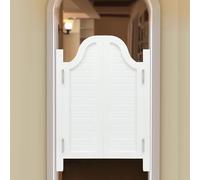 Elegantes puertas batientes de madera maciza for cafeterías: puerta doble for cocina, baño y espacios comerciales(White,90x80cm)