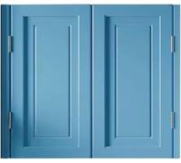 Elegantes puertas batientes de madera maciza for cafeterías: puertas duraderas de cierre automático for uso doméstico y comercial(Light Blue,80x70cm)