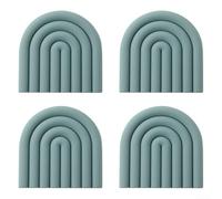 Elegantes salvamanteles de silicona 4 piezas resistentes al calor para ollas, sartenes y más (gris y azul)