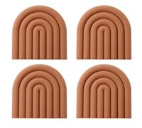 Elegantes salvamanteles de silicona 4 piezas resistentes al calor para ollas, sartenes y más (marrón naranja)