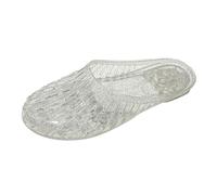 Elegantes sandalias de playa de verano para mujer con detalles de purpurina para un uso diario cómodo y relajación junto a la piscina, White, 38.5 EU