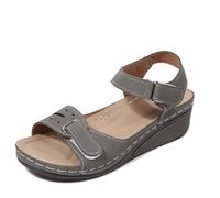 Elegantes sandalias para mujer con puntera abierta. Tacón de cuña para el tiempo libre de verano. Correa ajustable que proporciona un agarre seguro. Combina perfectamente con vaqueros para un look