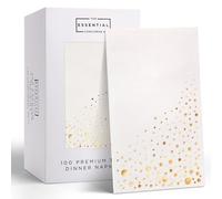 Elegantes servilletas doradas para cena, paquete de 100 servilletas blancas y doradas, desechables de 7.5 x 4.25 pulgadas, para fiestas, servilletas de fiesta doradas, servilletas desechables para