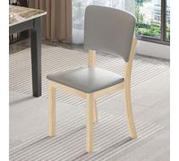 Elegantes sillas de comedor tapizadas de cuero modernas con patas de madera para cocina, sala de estar y dormitorio, asientos decorativos para uso doméstico y tocador