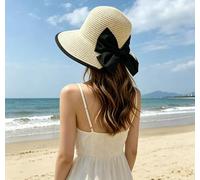 Elegantes sombreros de sol para mujer, sombrero de paja plegable de ala ancha, protección solar plegable, sombrero de playa de verano para viajes