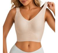 Elegantes sujetadores para tallas grandes con cierre de gancho en la parte delantera. Tirantes anchos para un agarre cómodo en la vida cotidiana, beige, 6XL