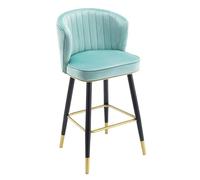 Elegantes taburetes altos de terciopelo con respaldo, cómodas sillas de cocina y pub de 21.6 pulgadas para sala de estar, asientos tapizados modernos para desayuno, perfectos para decoración del hogar