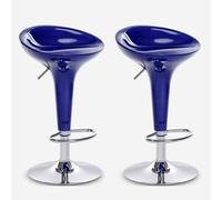 Elegantes taburetes de bar giratorios azules para encimera de cocina, altura con reposapiés, muebles de pub, taburetes elevadores