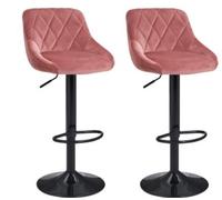 Elegantes taburetes de bar rosas con respaldo, juego de 2 sillas altas giratorias para cocina, restaurante y mostrador, diseño cómodo y moderno para comedor y entretenimiento