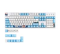 Elegantes tapas de porcelana azul y blanca PBT Keycap Dye Subb 117 teclas OEM para Cherry MX64/68/84/87/96/98/104/108 azul y blanco Porcelana Keycap Dye Subb