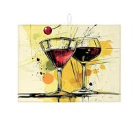 Elegantes tapetes de secado de platos de cóctel para encimera de cocina, artísticas copas de vino tinto absorbente, escurridor de platos, almohadilla de secado de microfibra moderna para encimera de