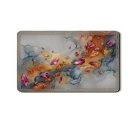 Elegantes tapetes de secado de platos de cristal para encimera de cocina, tapete escurridor de platos de goma absorbente de geoda moderna, almohadilla de secado artística de acuarela de 12 x 20
