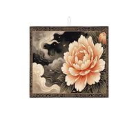 Elegantes tapetes de secado de platos florales para encimera de cocina, tapete escurridor de platos absorbente de flores de melocotón, tapete de secado artístico de estilo vintage para encimera de