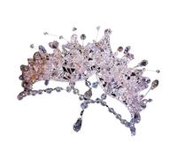 Elegantes tiaras de cristales portátiles para novia, coronas de princesa plateadas, accesorio para el pelo para bodas y concursos