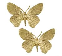 Elegantes tiradores de latón para cajones de libélula dorados, herrajes para gabinetes, pomos modernos para muebles, paquete de 2 con tornillos (mariposa)